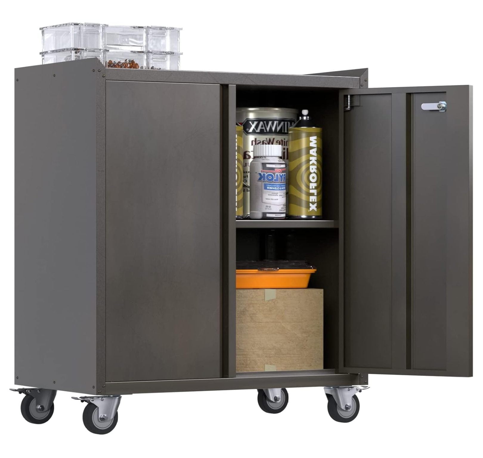 Metal Storage with Wheels, Rolling Garage Tool Chest, Lockable