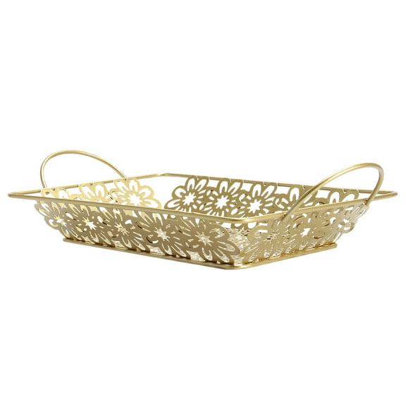 Metal Storage Fruit Basket Practical Tray Sturdy Iron Counter Wire Organizer Gold Tinsel Light Luxury