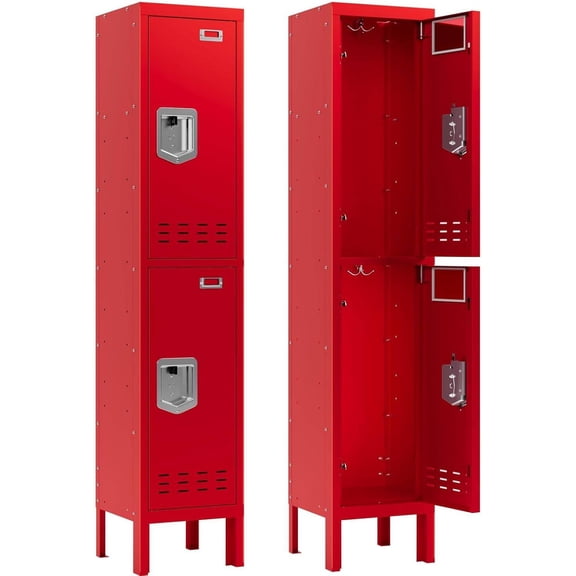 Metal Lockers - 66" Height Steel Storage Locker with 2 Doors and Card Slot for Gym, School, Office, or Garage