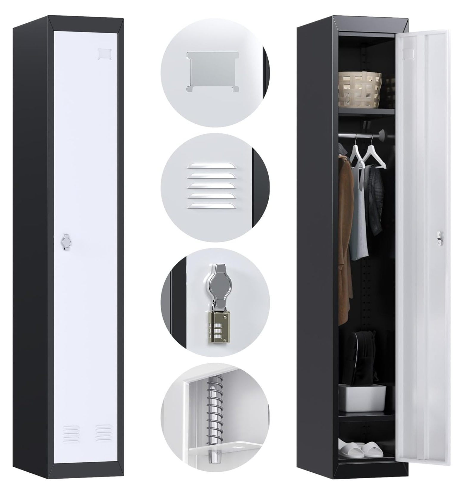 Metal Storage Locker for Employees, Steel Storage with 1 Door