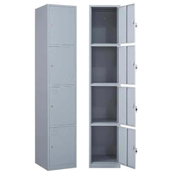 Metal Storage Locker, Single-Door Metal Storage Locker Metal Storage Cabinet with Doors and Shelves, Ideal for Employees and Students, Suitable for Schools, Garages, Offices, Gyms, Homes, Requires Ass
