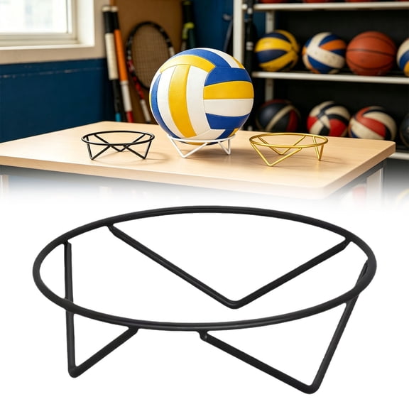 Metal Storage Rack,5.9" Freestanding Desktop Round Ball Display Stand, Minimalist Wire Ball Holder Organizer, Stable Basketball Volleyball Display Support for Playroom, Gym Sports Ball Decor Storage