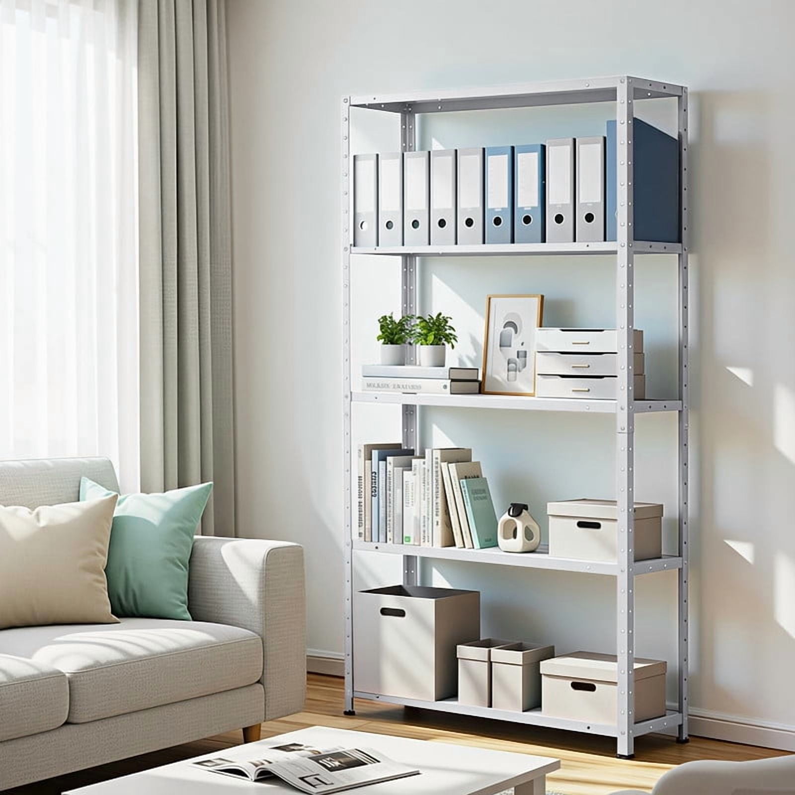 Metal Storage Shelves Adjustable 5-Tier Heavy-Duty (68″H × 35″W × 12″D)