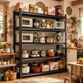 thumbnail image 1 of Metal Storage Shelves for Kitchen, Steel Shelving Unit, Open Display Shelves, Stable Structure for Home Office Bedroom, 1500LBS Ideal for Storage Rack, 5-Tier 40" W Black, 1 of 2