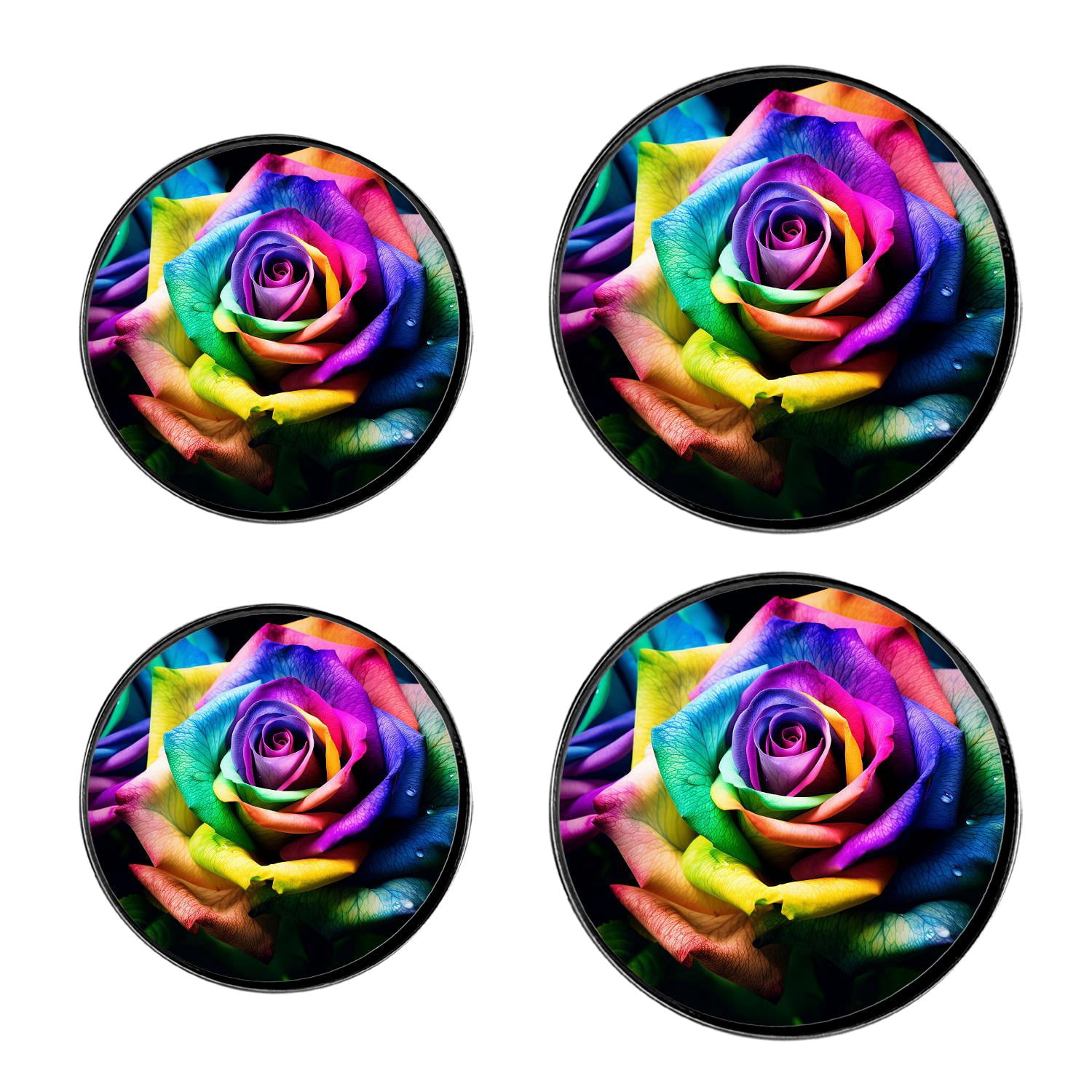 Metal Stove Burner Covers 4 Pcs ,Rainbow Geometric Stripes picture, Round Round Stove Burner Covers 8Inch And 10Inch