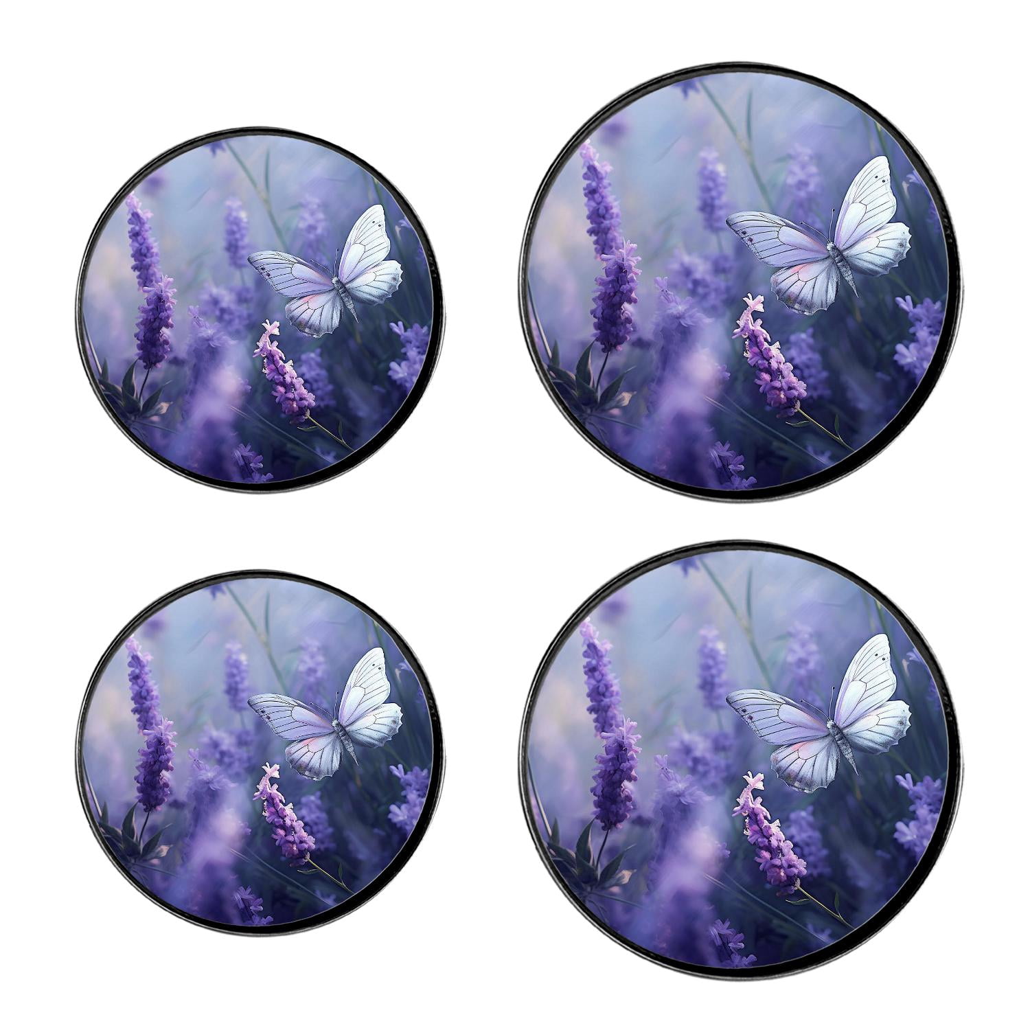 Metal Stove Burner Covers 4 Pcs ,glowing purple butterfly wings Amazing, Round Round Stove Burner Covers 8Inch And 10Inch