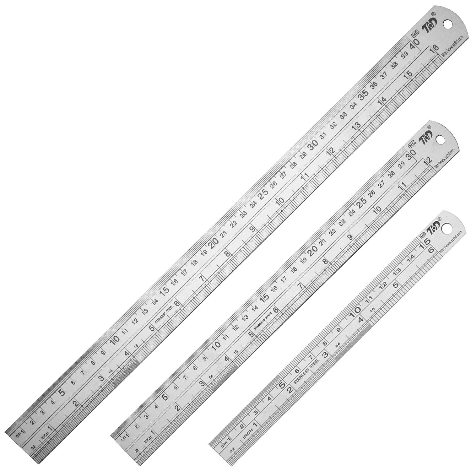 Metal Straight Edge Ruler Stainless Steel 6 Inch 12 16 t Rulers Bulk of 3