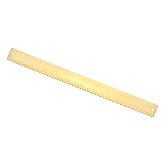 Metal Straight Ruler 300mm Brass Straight Edge Measurement Tool Gold for Precision Drawing