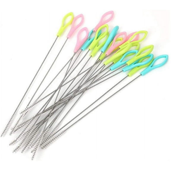 Metal Straw Cleaner Brush, Stainless Steel Long Cleaning Brush with Nylon Bristles for Cleaning Water Bottles, Straws, Smoothie Tumblers, Tubes(20PCS)