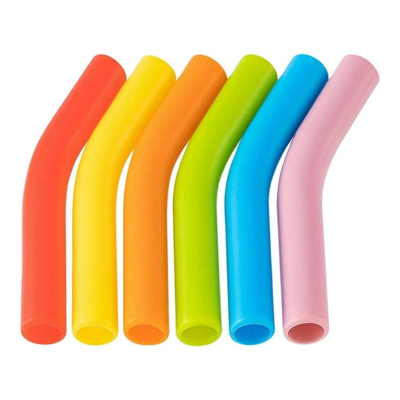 6Pcs/Set Soft Silicone Straw Covers Metal Straws Tips Covers Fit for 8mm Reusable Wide Stainless Steel Nozzles Straw