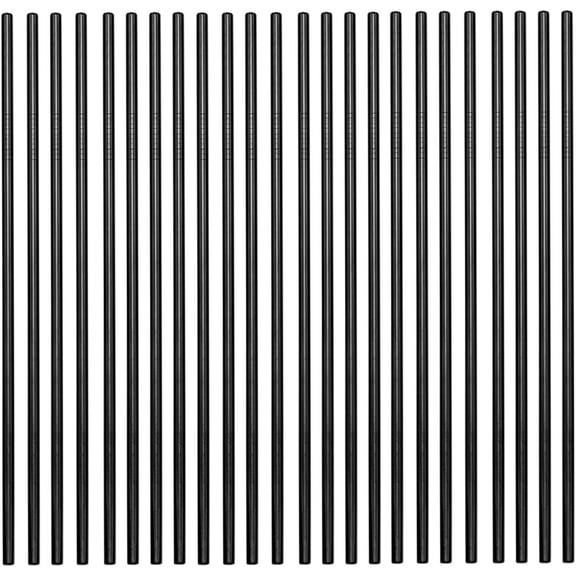 Metal Straws 48 Piece Bulk, 10.5'' Stainless Steel Straws Straight Black 6mm Diameter for 30oz Tumblers Yeti Wholesale (48 Straight) (265*6mm Black Straight)