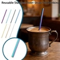 thumbnail image 1 of Metal Straws Reusable, Reusable Straws Metal, Stainless Steel Straws, Reusable Straws, Straws Reusable, 8.5X0.24 In, Iridescent Gradient, Kitchen Drinkware, 1 Pc, 1 of 3