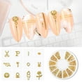 thumbnail image 1 of 3D Nail Art Decorations, Gold Nail Art Decals, Punk Star Moon Jewelry Studs, Mixed Rivet Nail Art Designs, DIY Nail Art Decorations, 10 Types of Decorations, One Box, 1 of 8
