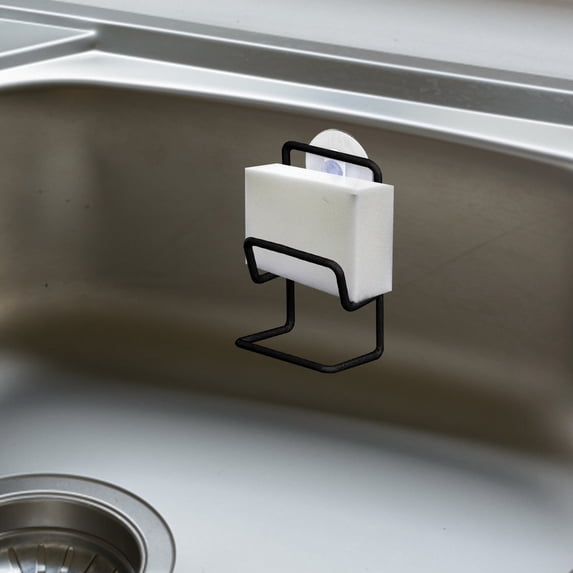 Metal Suction Cup Sink Drain Rack Wall Sucker Sponge Storage Drying Holder Kitchen Sink Soap Stand Dish Cloth Shelf Organizer,Dish Rack