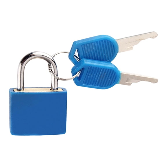 Metal Suitcase Locks, Mini Luggage Lock with 2 Keys, Keyed Travel Luggage Padlocks for Suitcase, Backpack, Rust Resistant Multicolor Keyed Padlock for Gym Locker, 1.1 inch, 1 Pc,Blue