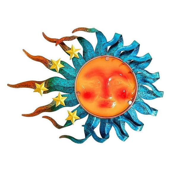 Metal Sun Wall Decor - Outdoor Art Patio Hanging Decoration Indoor and
