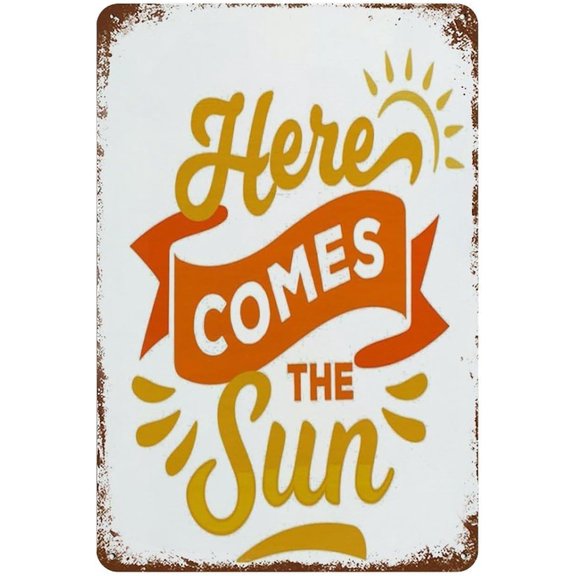 Metal Sun Wall Sign 8x12 Inch Summer Quote Tin Plaque Home Decor Gift for Sun Lovers