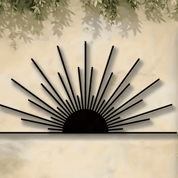 Metal Sunburst Wall Sculpture, Indoor Outdoor Iron Wall Art