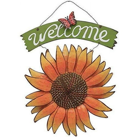 Metal Sunflower Welcome Sign Front Door Decor Hanging Welcome Sign Sunflower Garden Decor Indoor Outdoor Signs and Decor