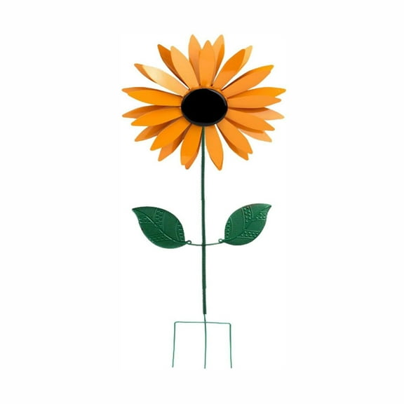 Metal Sunflower Wind Spinner, 29.53 Inch Outdoor Windmill with Heavy Duty Stake, Whirling Garden Decor for Yard, Patio & Landscape, Sunflower Shaped Pinwheel