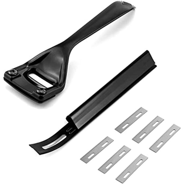 Metal Super Leather Skiver + Safety Beveler, Handmade Cutting Tool Kits with 6 Pieces Replaceable Skiver Blades for Leather Craft DIY Hobby