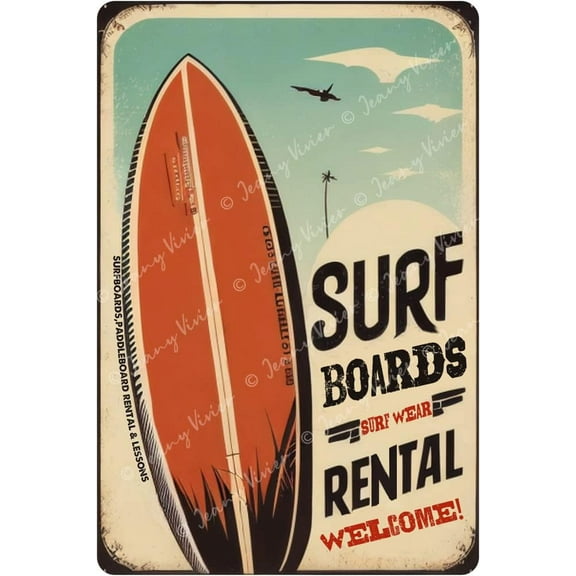 Metal Surfboard Beach Signs, Metal Welcome Sign, Endless Summer Sign, Tropical Bar Sign, Man Cave Decor, Funny Coffee Bar Sign, Garage Decor, Beach Decorations For Home 12x8 Inches