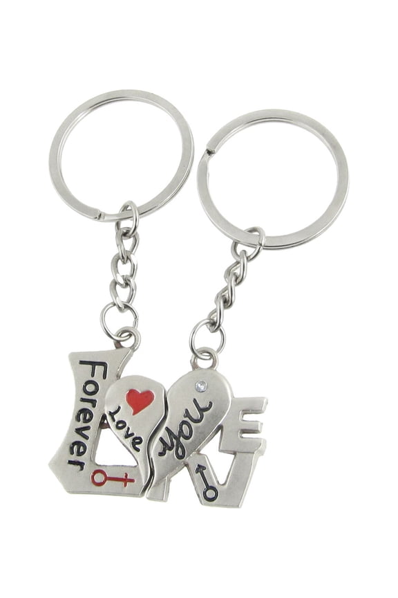 Metal Sweet Lover Pair Intimate Keychain Couple Keyring 2Pcs