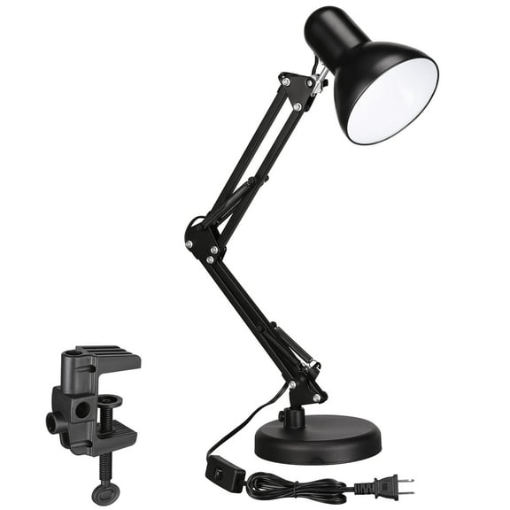 Metal Swing Arm Desk Lamps, Adjustable Table Lamp with Clamp, Architect Pixar Lamp for Bedroom, Study, Home Office, Replaceable Bulbs, Multi-Joint