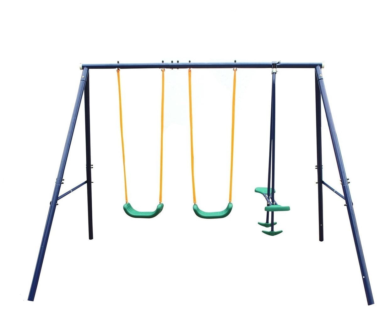 Metal Swing Set Outdoor with Glider for Kids, Toddlers