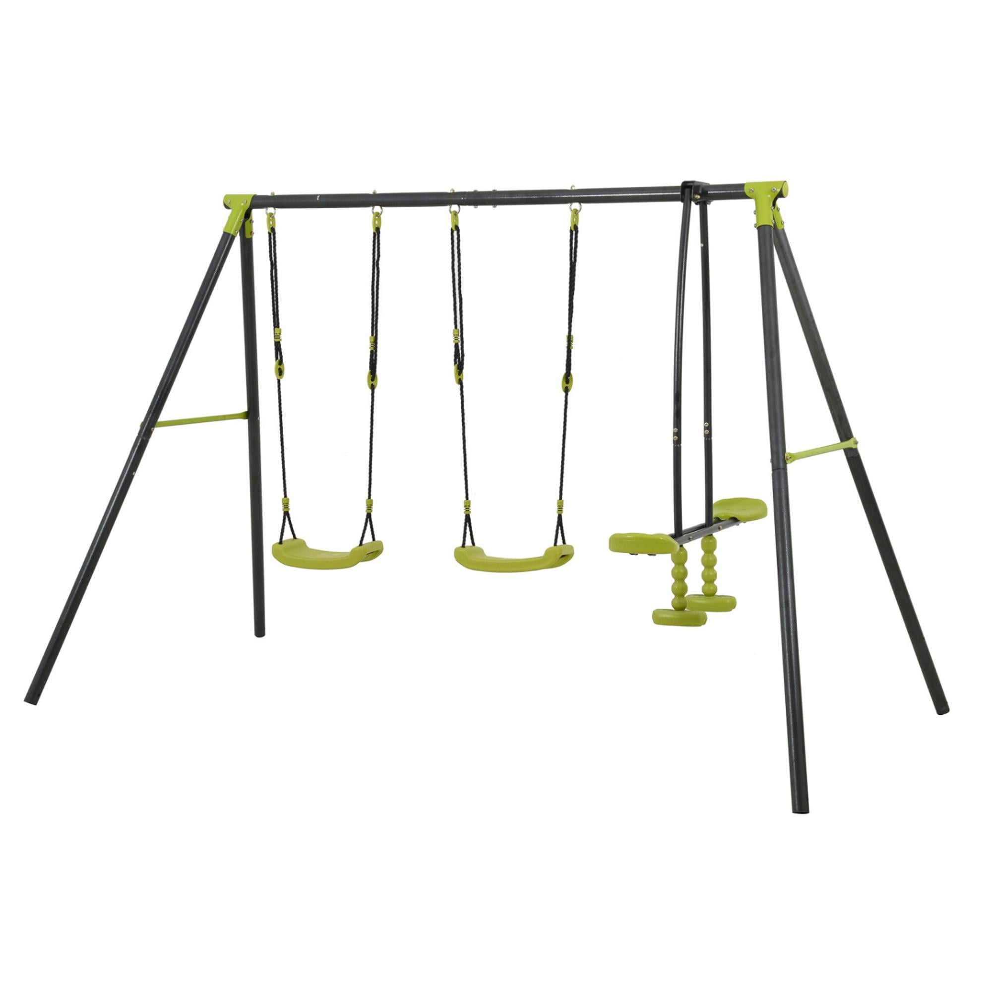Metal Swing Set for Outside, Kids Backyard Swing Set with Swing Chair