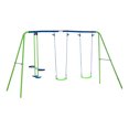 thumbnail image 1 of Metal Swing Set with Glider, Two Swing Seats and Adjustable Height, Outdoor Heavy Duty A-Frame Suitable for Playground, Backyard, 1 of 6