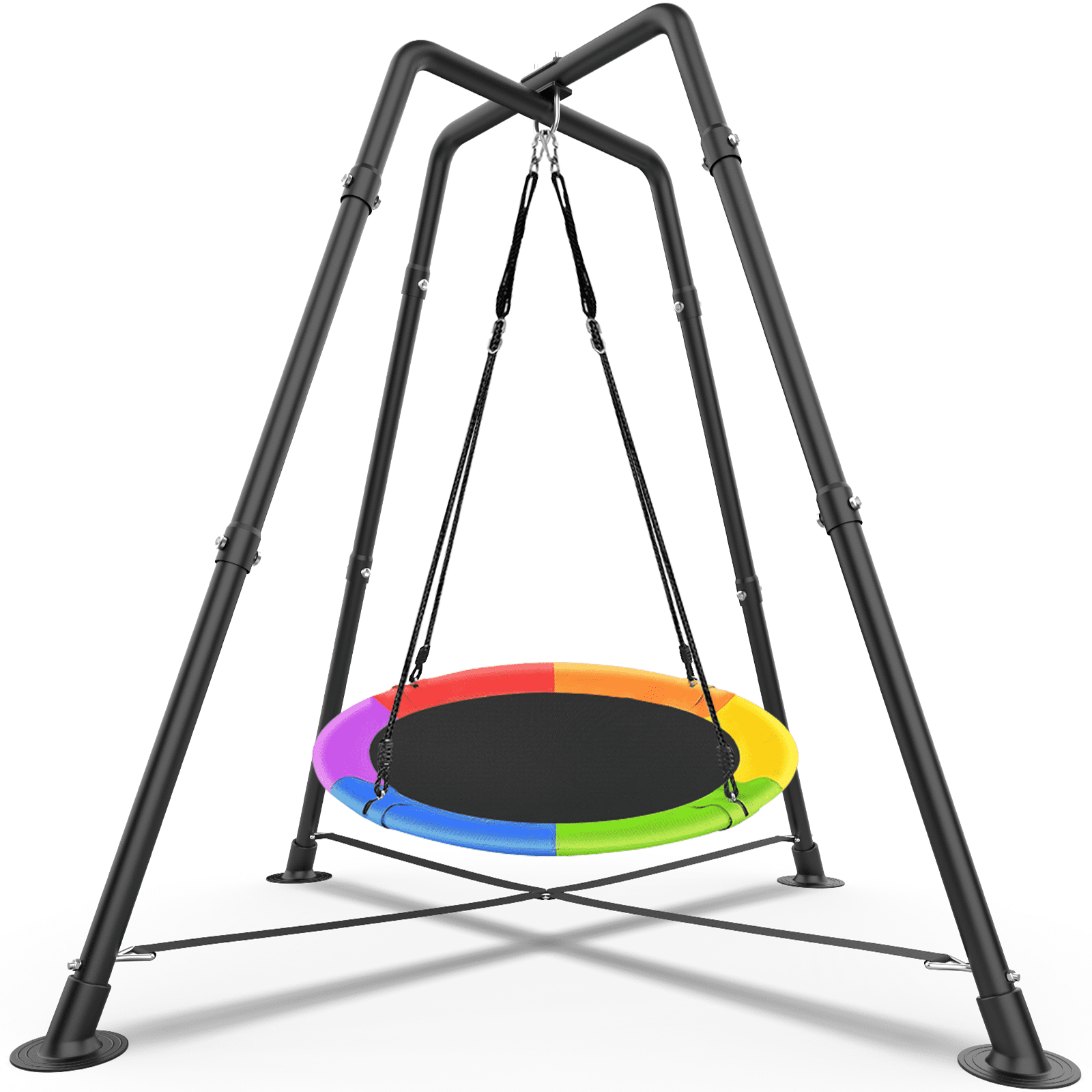 Metal Swing Set with Play Tent Swing Chair Outdoor Indoor Sensory Swings for Autism Kids and Adults Hanging Hammock Chair 330 lbs Green
