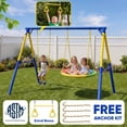 thumbnail image 1 of Swing Sets for Backyard,Fashionsport Outfitters Heavy-Duty 500lbs Outdoor Metal Swing sets for Playground,Outside Toys with Saucer Swing,Belt Swing and Trapeze Rings for Aged 3-12 Kids, 1 of 9
