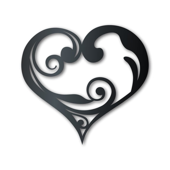Metal Swirly Heart Wall Art - Metal Sign - 14 Color Options 46