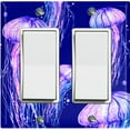 thumbnail image 1 of Metal Switch Wall Plate Outlet Cover (Ocean Jellyfish Purple - Double Rocker), 1 of 2