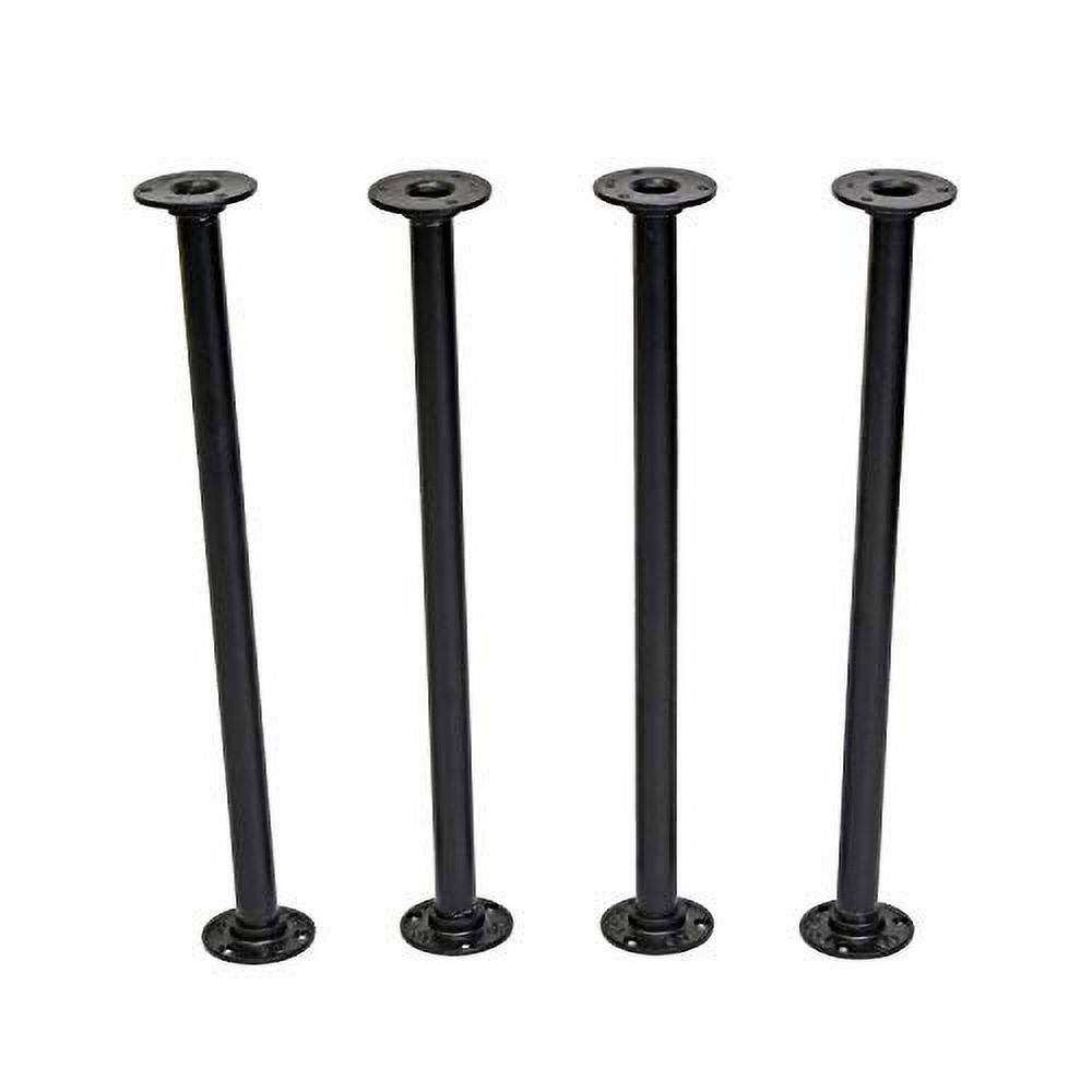 Metal Table Leg Set, 4Pc 18In Black Pipe Wrought Iron Coffee Table