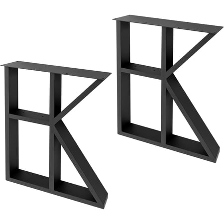 Metal Table Legs, 28" H x 20" W K-Shaped Desk Legs, Metal Furniture Legs with Floor Protector, Modern Iron DIY Bench Legs for Coffee Table, Set of 2