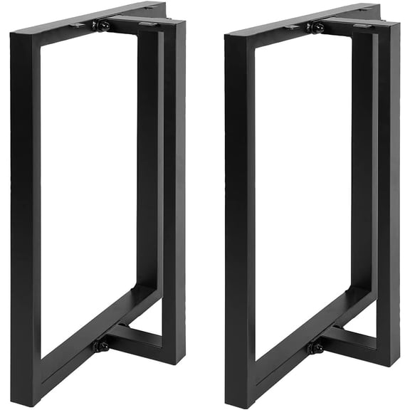Metal Table Legs 28x 24 Heavy Duty T-Shape Desk Legs Industrial Furniture Legs for Dinning Table, Computer Table, Office Table (2Pcs)-Black