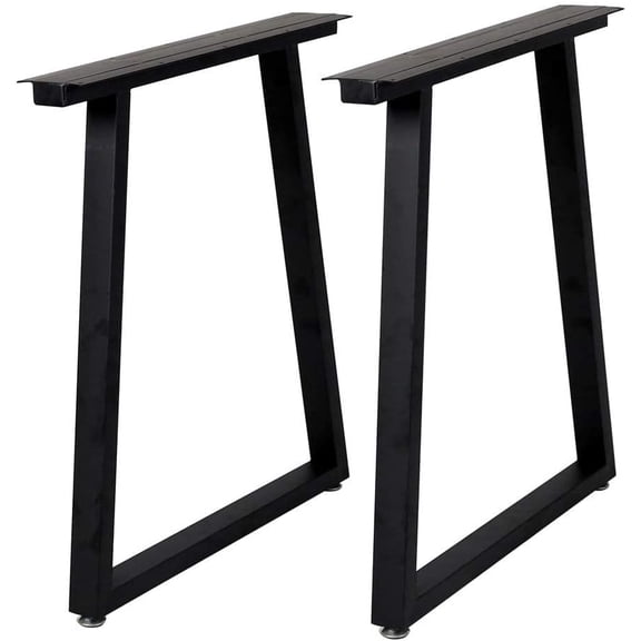 Metal Table Legs 28"x24" Heavy-Duty Black, 2Pcs for Desk Dining Office