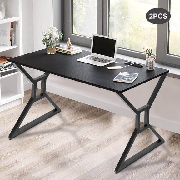 Metal Table Legs Black Furniture Legs Desk Legs for Table Desk Bench Set of 2