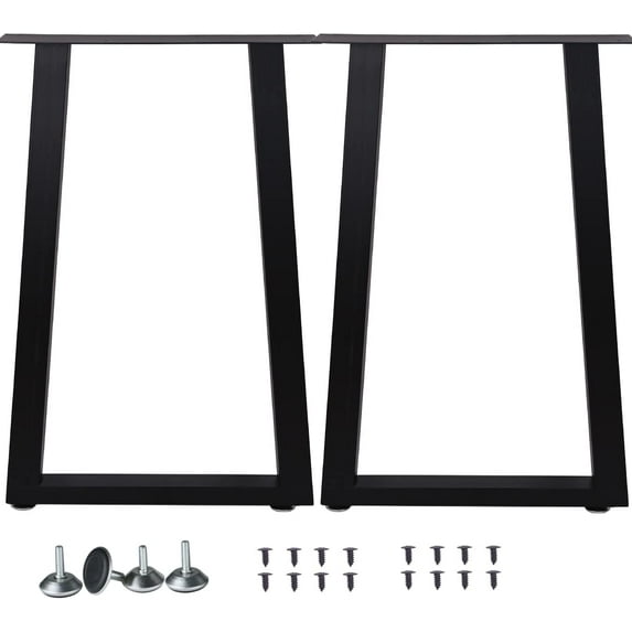 Metal Table Legs,Heavy Duty Desk Legs Dining Table Legs Industrial Furniture Legs Table lega,Modern Coffee Table Legs,Come with Cup Holder Headphone Hooks Set of 2 28” Height 18" Wide