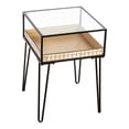 thumbnail image 1 of Metal Table with Glass Top and Gold Metal Planter Dish, 1 of 3