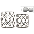 thumbnail image 1 of Metal Table with Round Mirror Top - Champagne- Set of 2, 1 of 1