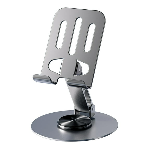 Metal Tablet Stand with 360° Rotation | Foldable & Portable Desktop Holder for Phones & iPads up to 12.9 Inches | Durable Lazy Person Mount