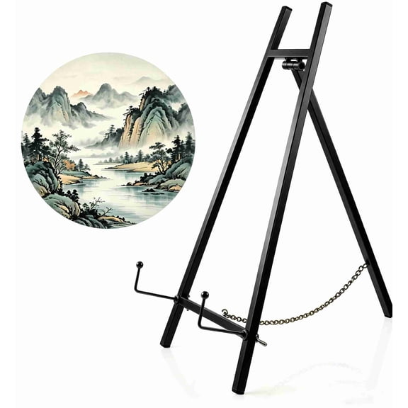 Metal Tabletop Easel, 16" Large Table Top Easel Picture Stand Mirror Table Top Easels for Display Photo Frame Heavy Duty Plate Art Display Stand for Sign Tabletop Wedding Frame Stands, Black