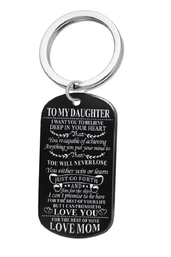 Metal Tag Pendants Keychain Love Words Key-chains Father Mother Love