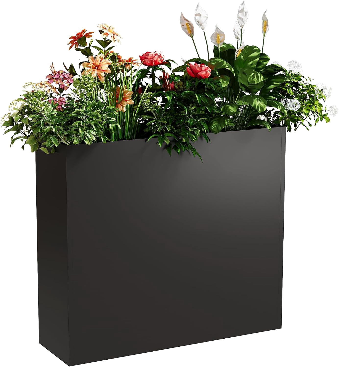 Metal Tall Planter Box with Adjustable Shelf and Drainage Holes, Heavy