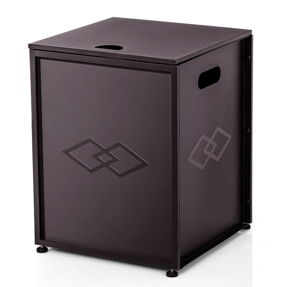 Metal Tank Cover Table 16-inch for Gas Fire Pits, Hides Any Standard 20lb Propane Tanks, Hideaway Table with Side Handles