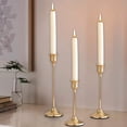 thumbnail image 1 of Metal Taper Candle Holder Set, 3-Piece Aluminum Alloy Candelabra with Electroplated Finish, Western Table Centerpiece for Dining Room, Wedding Reception, Holiday Party, Mantel & Home Decor, 1 of 6