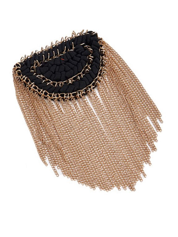 Metal Tassels Fringed Epaulette Pearls Rhinestones Shoulder Badges for Women Men Party Uniform Decoration Accessory